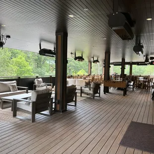 Covered deck opening out from Beyond Bread