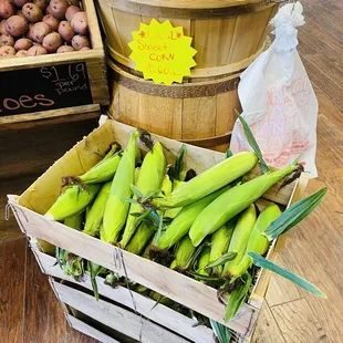 Local sweet corn (this is a white variety)..sweet, but very starchy