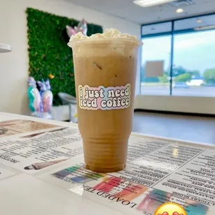 a cup of iced coffee