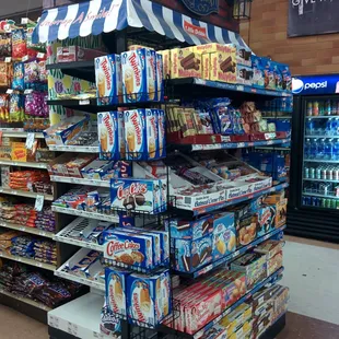 a display of snacks