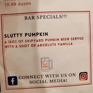 Bar special