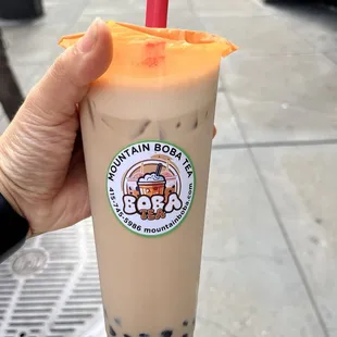 Classic Milk Tea no dairy with boba--reasonably priced and good!