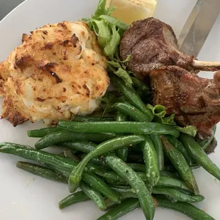 Duet (lamb chops and crab cake)