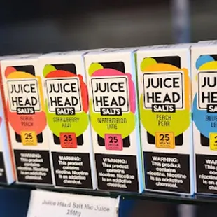 a variety of juices on display