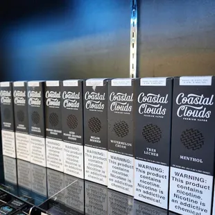 a shelf of cigarettes