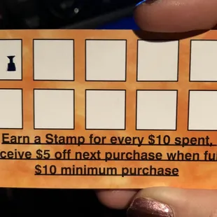 Terms of the stamp card