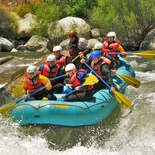 Rafters enjoying "Suicide Falls" class IV rapid on the Kaweah River