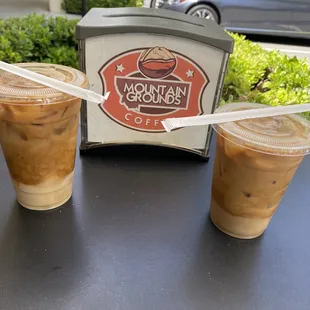 Pistachio Latte and Oat Milk Latte