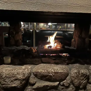 A fireplace while you wait.