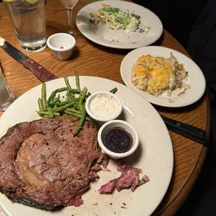 Prime rib, au gratin potatoes, green beans - a thing of beauty! ;)