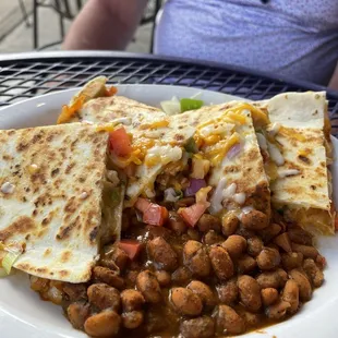 Loaded chicken quesadilla
