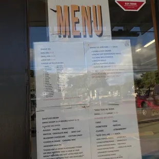 Outdoor menu