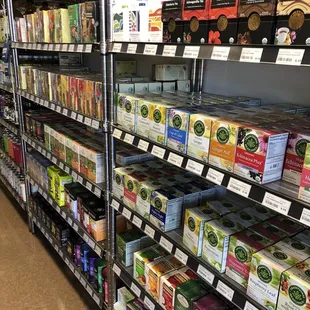shelves of teas