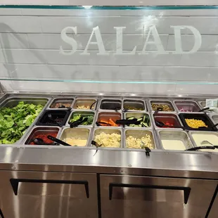 Salad bar was clean and well stocked
