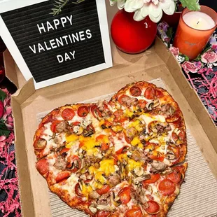 Heart shaped pizzas available the entire month of February!