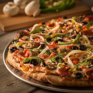 a pizza on a pizza pan