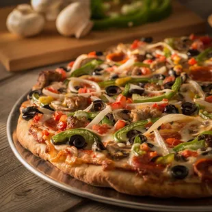 a pizza on a pizza pan