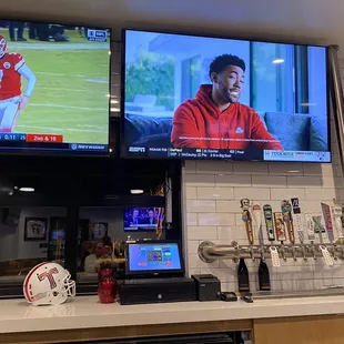 The back bar area where we sat -  nice tv's everywhere for your enjoyment -