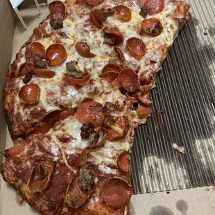 Pepperoni and sausage pizza