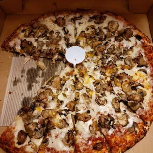 Sausage and mushrooms