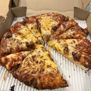 That's not an eaten slice. That was a missing slice, which means someone took one out before taping the box shut.