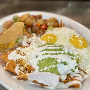 a plate of mexican food