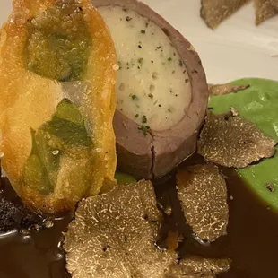 Lamb with scallop mousse