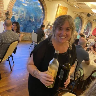 Erin ensuring our glasses are full