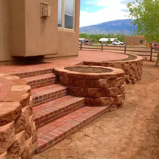 Retaining walls and patios