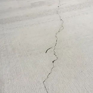crack runs the width of the driveway