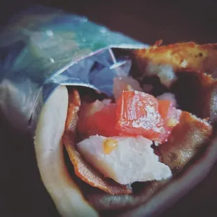 a close up of a panini sandwich