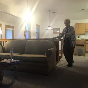 Grandma showing us the digs