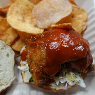 smoked chicken thigh - flavor decent, but not quite room temp; would have been better warm/hot