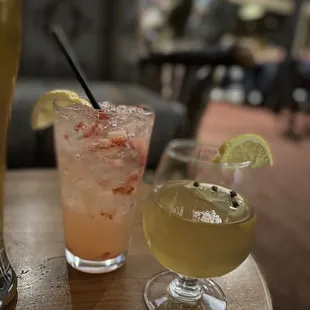 Left: Lush something cocktail  Right: Hot Toddy