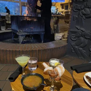 Vegetable soup and Shrimp Cocktail