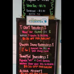 Updated daily specials