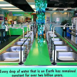 Faucets for filling bottles (Regular Purified station)