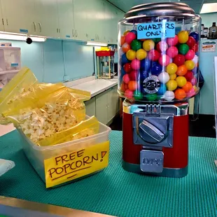 Free popcorn made fresh daily