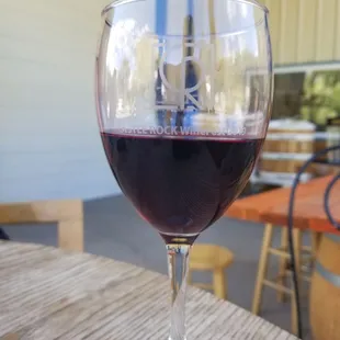 Red wine. In a glass. Good time. Kick some ass!