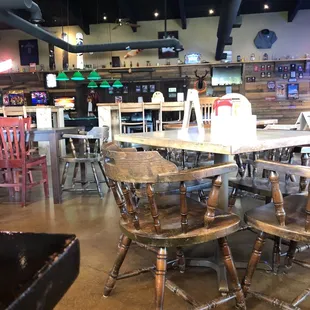 Lunch rush and pool tables!