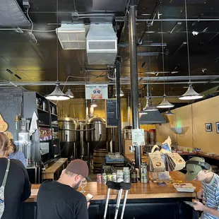 the interior of the brewery