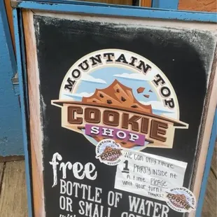 free bottle water or small coffee with purchase
