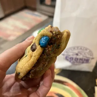 M&amp;M Cookie with cookie dough filling