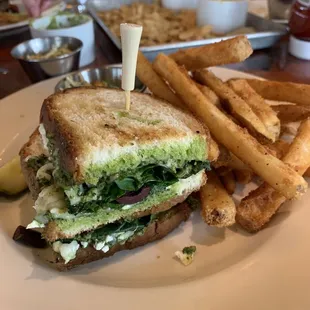 Mediterranean Grilled Cheese w Fries