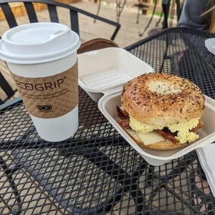 Bagel sandwich with bacon