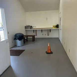 Laundry room; had a sign to contact office before downloading the app.