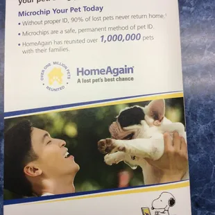 Please get your Pet Micro Chipped it is heart breaking when a pet is found and there is no chip to help pet go home. We can do your pet now