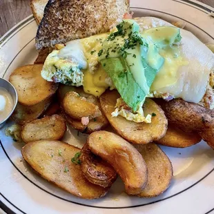 Crab and avocado omelette