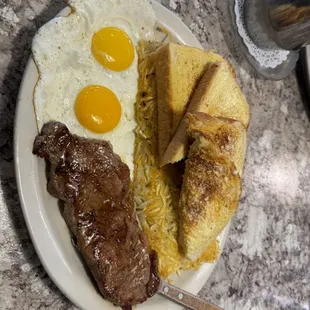 Steak and eggs