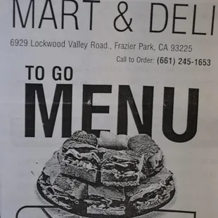 Menu (location &amp; contact info)